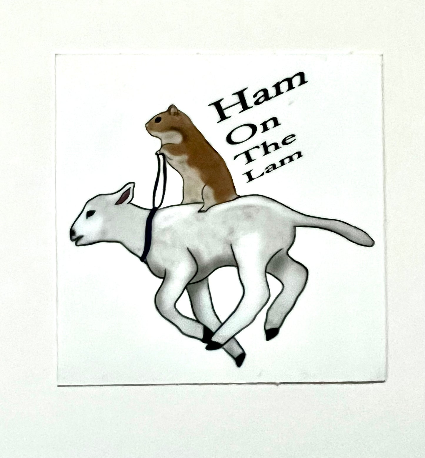 Ham on the Lam on a Lamb Sticker