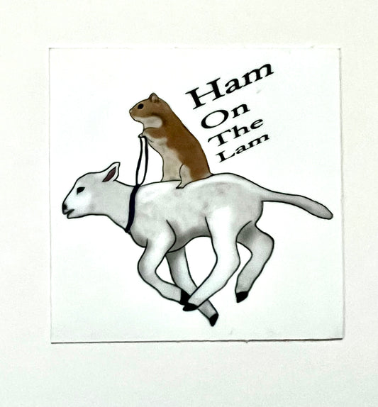 Ham on the Lam on a Lamb Sticker